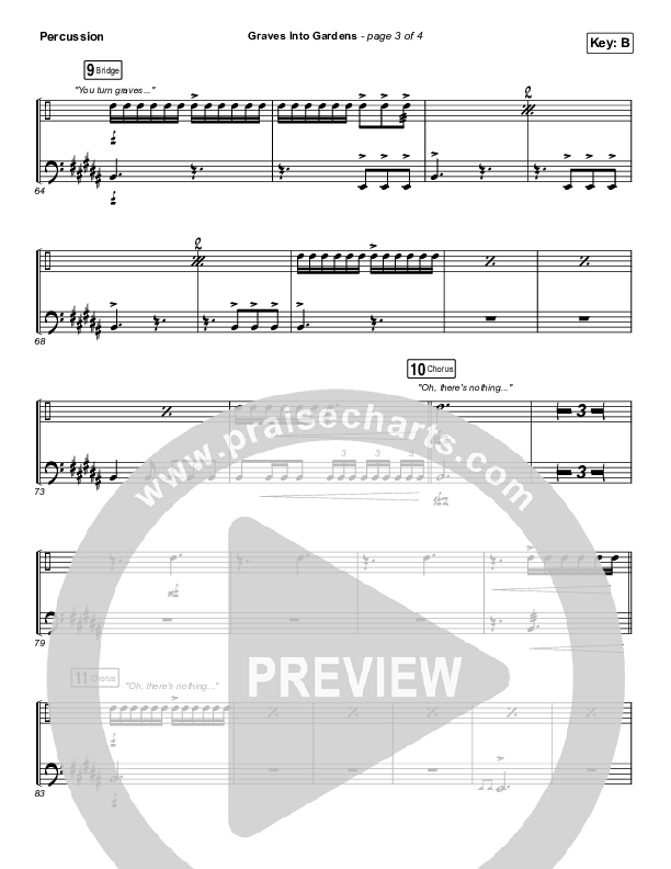 Graves Into Gardens Percussion (Brandon Lake)