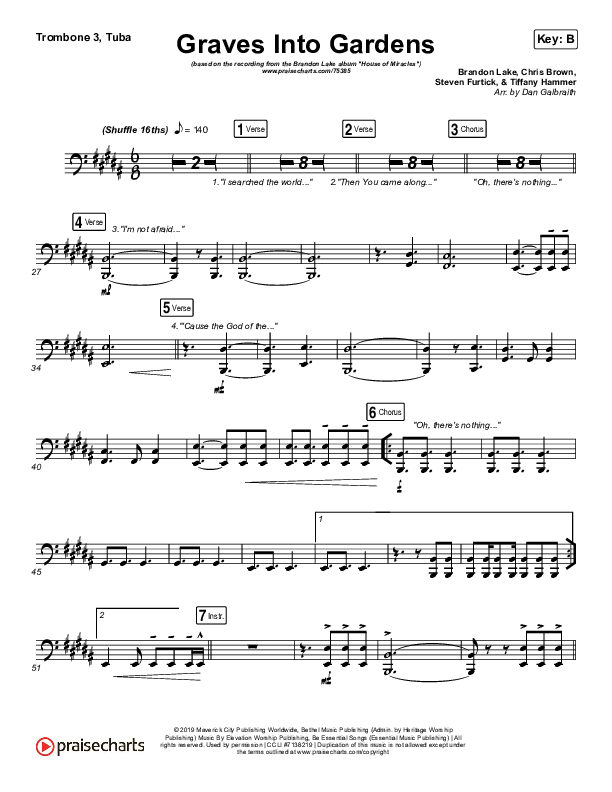 Graves Into Gardens Trombone 3/Tuba (Brandon Lake)