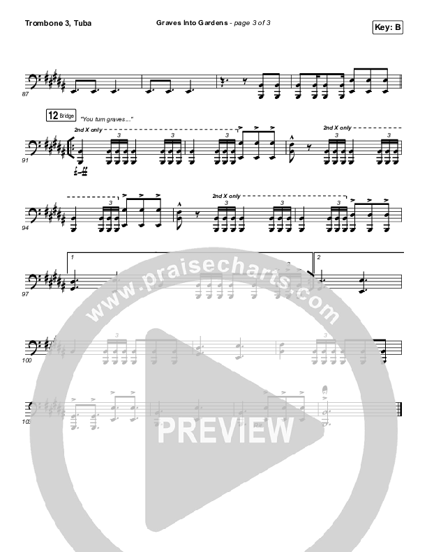 Graves Into Gardens Trombone 3/Tuba (Brandon Lake)