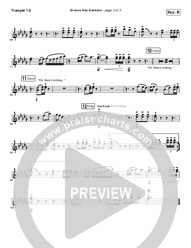 Graves Into Gardens Trumpet 1,2 (Brandon Lake)