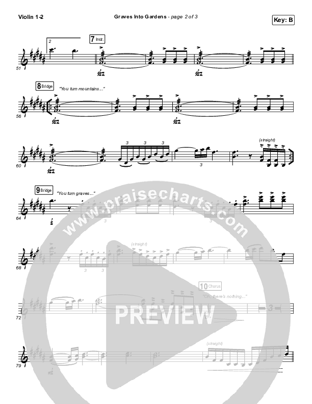 Graves Into Gardens Violin 1/2 (Brandon Lake)