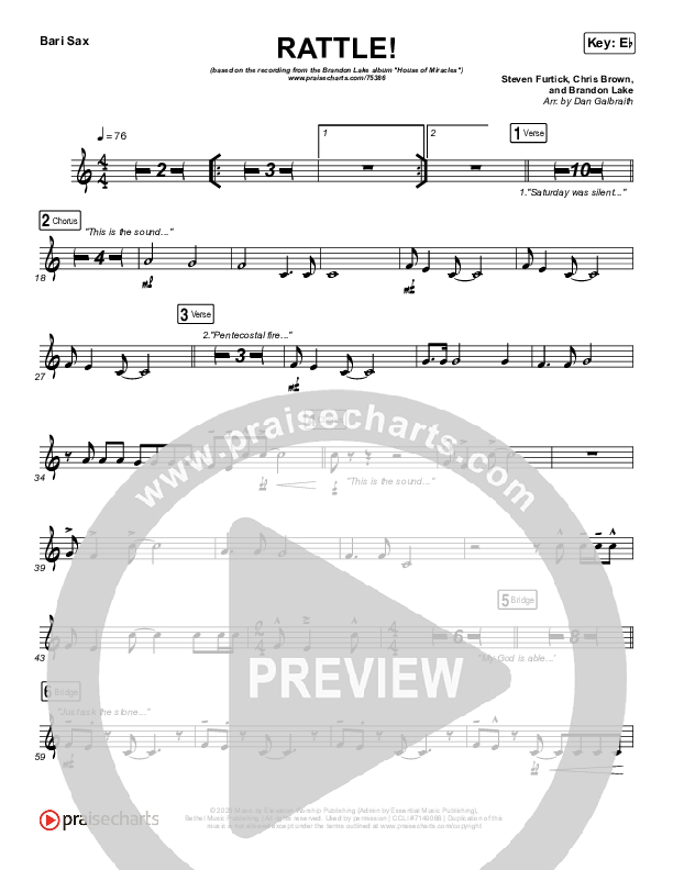 RATTLE! Bari Sax (Brandon Lake / Tasha Cobbs Leonard)