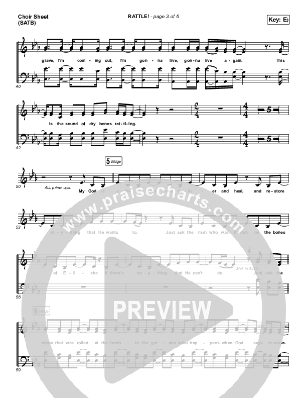 RATTLE! Choir Sheet (SATB) (Brandon Lake / Tasha Cobbs Leonard)