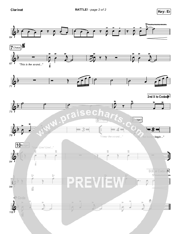 RATTLE! Clarinet (Brandon Lake / Tasha Cobbs Leonard)