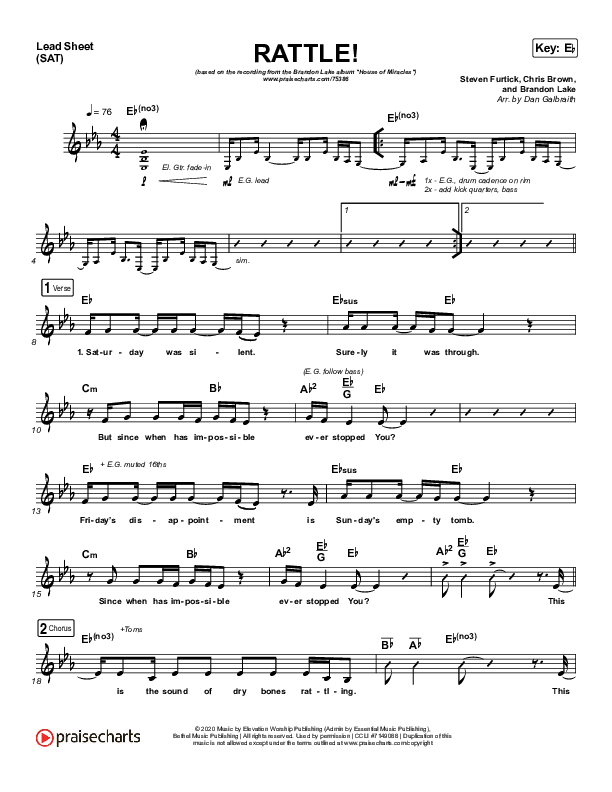 RATTLE! Lead Sheet (SAT) (Brandon Lake / Tasha Cobbs Leonard)