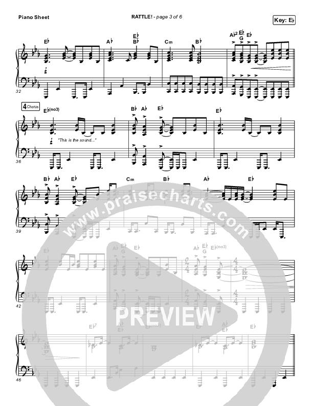 RATTLE! Piano Sheet (Brandon Lake / Tasha Cobbs Leonard)