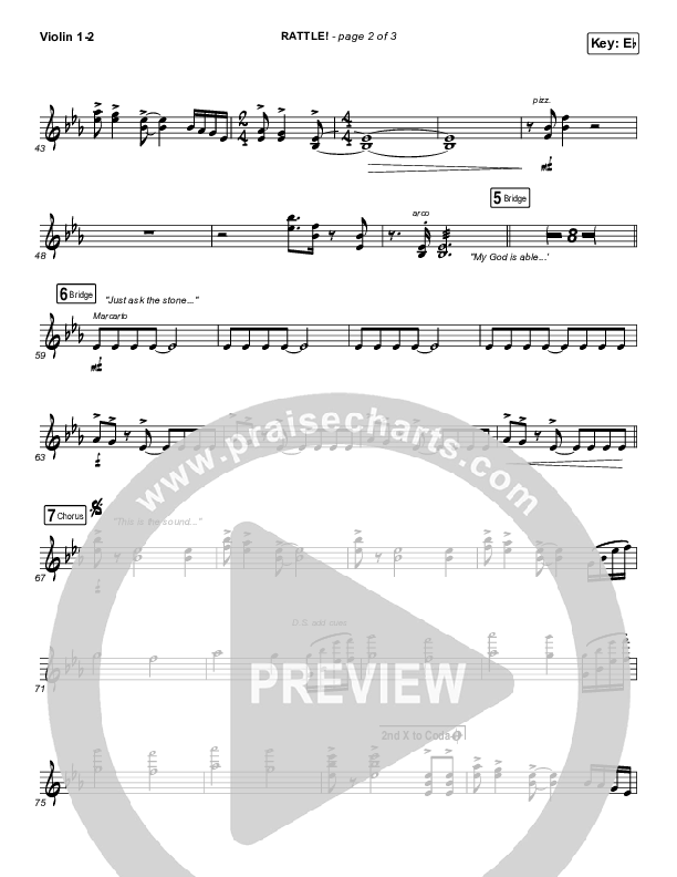 RATTLE! Violin 1/2 (Brandon Lake / Tasha Cobbs Leonard)