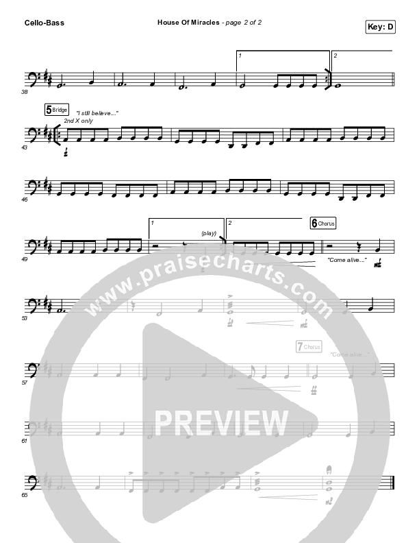 House Of Miracles Cello/Bass (Brandon Lake)