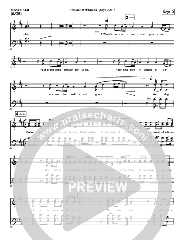 House Of Miracles Choir Vocals (SATB) (Brandon Lake)