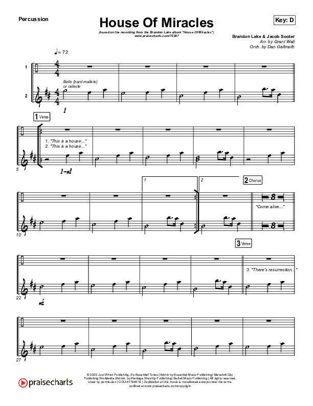 House Of Miracles Percussion (Brandon Lake)