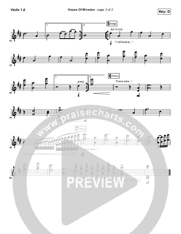 House Of Miracles Violin 1/2 (Brandon Lake)