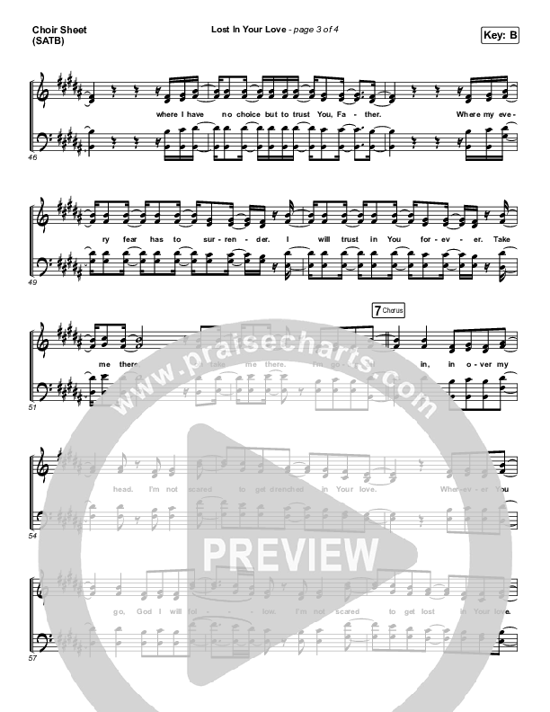 Lost In Your Love Choir Vocals (SATB) (Brandon Lake / Sarah Reeves)