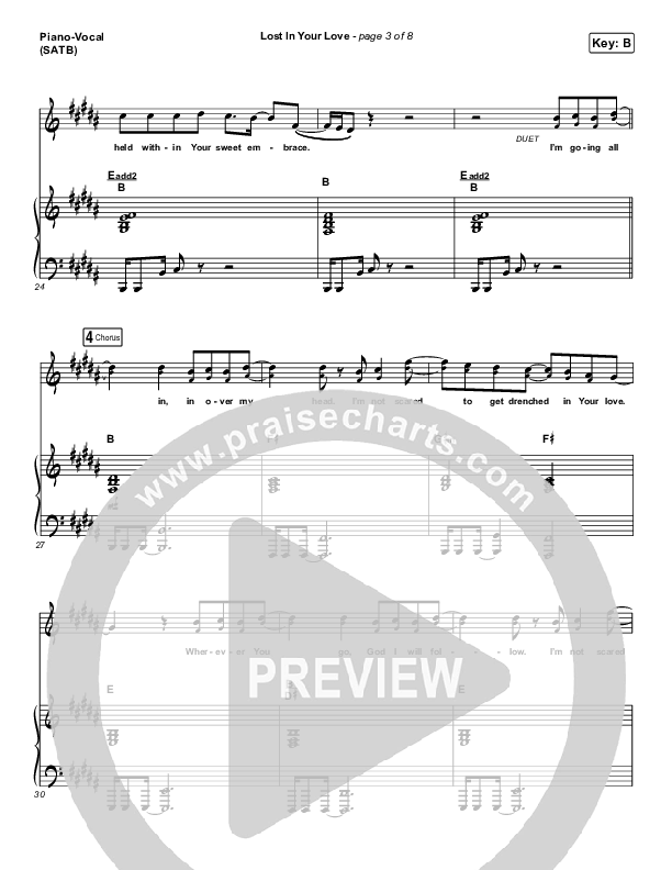 Lost In Your Love Piano/Vocal (SATB) (Brandon Lake / Sarah Reeves)