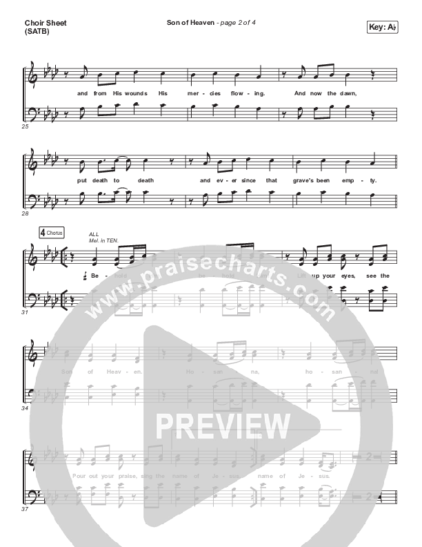 Son Of Heaven Choir Sheet (SATB) (Brandon Lake)