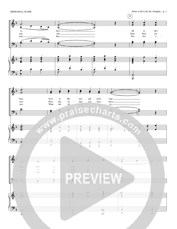 Praise To The Lord The Almighty Conductor's Score (Todd Billingsley)