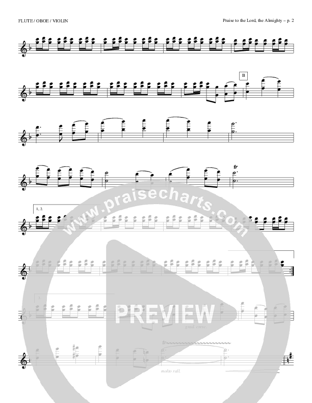 Praise To The Lord The Almighty Flute/Oboe (Todd Billingsley)