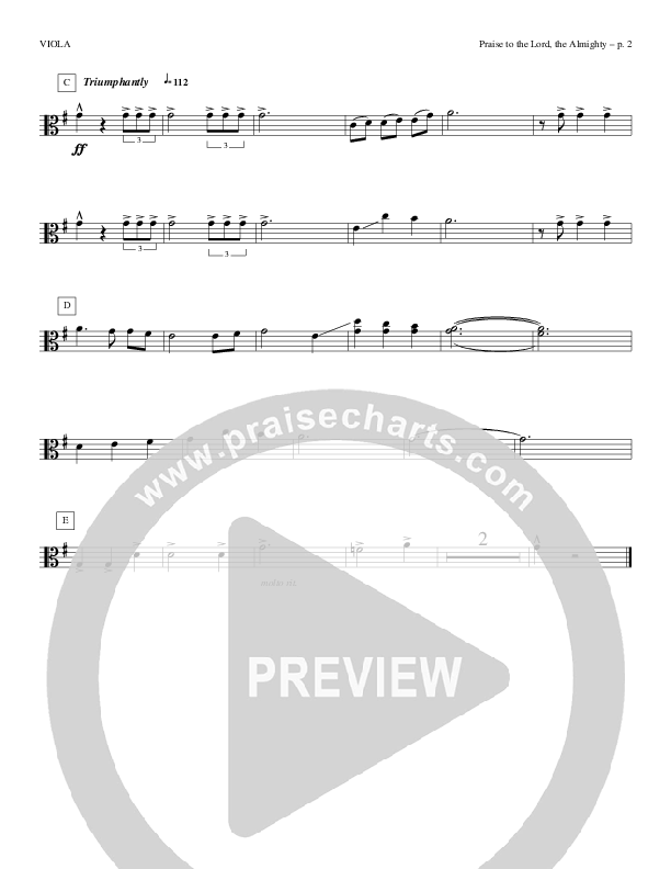 Praise To The Lord The Almighty Viola (Todd Billingsley)