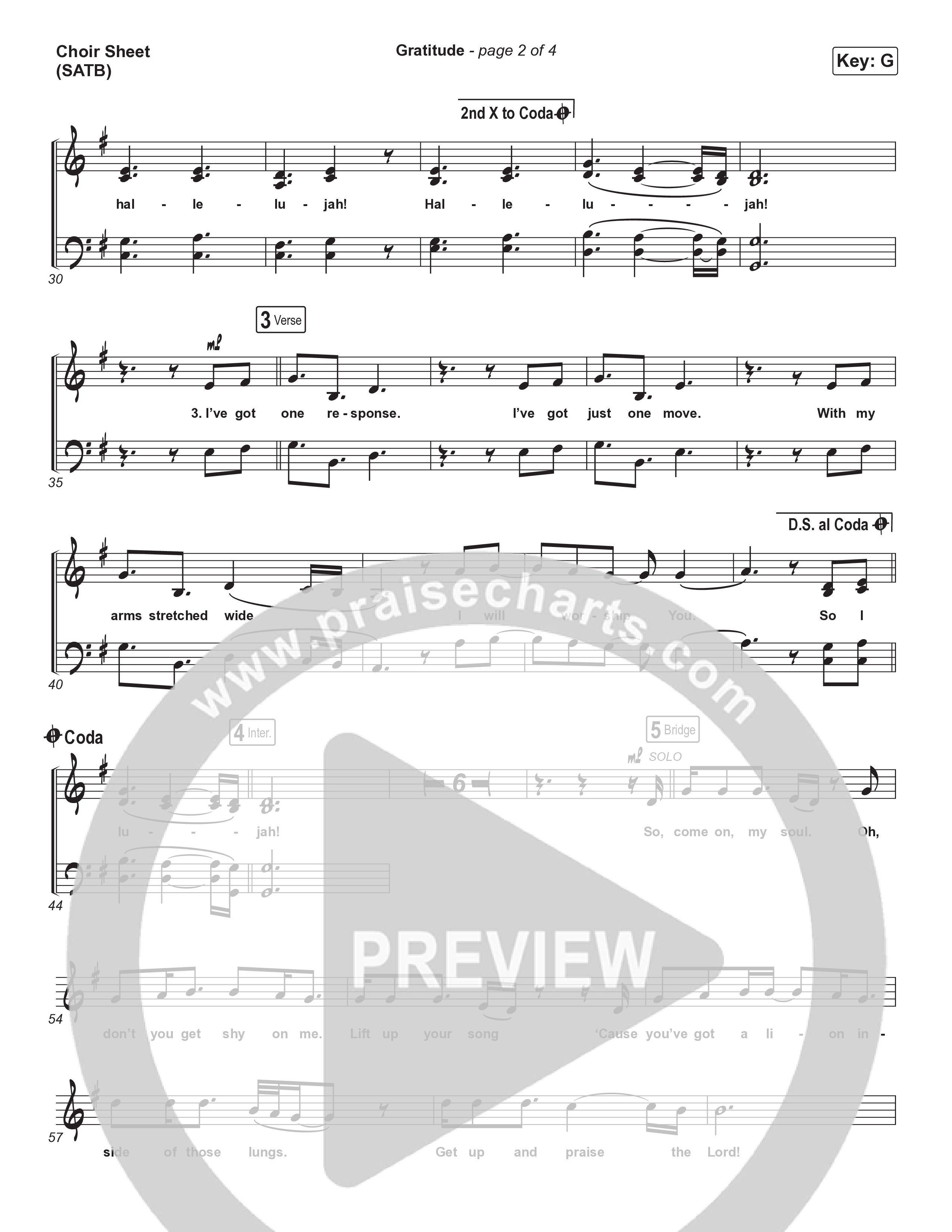 Gratitude Choir Vocals (SATB) (Brandon Lake)