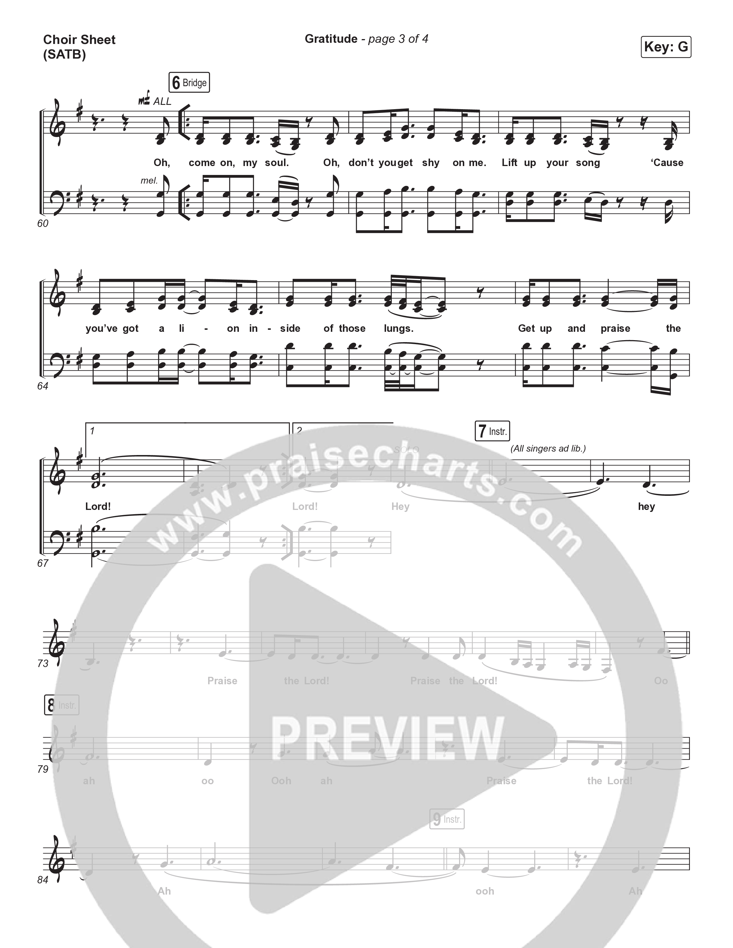 Gratitude Choir Vocals (SATB) (Brandon Lake)
