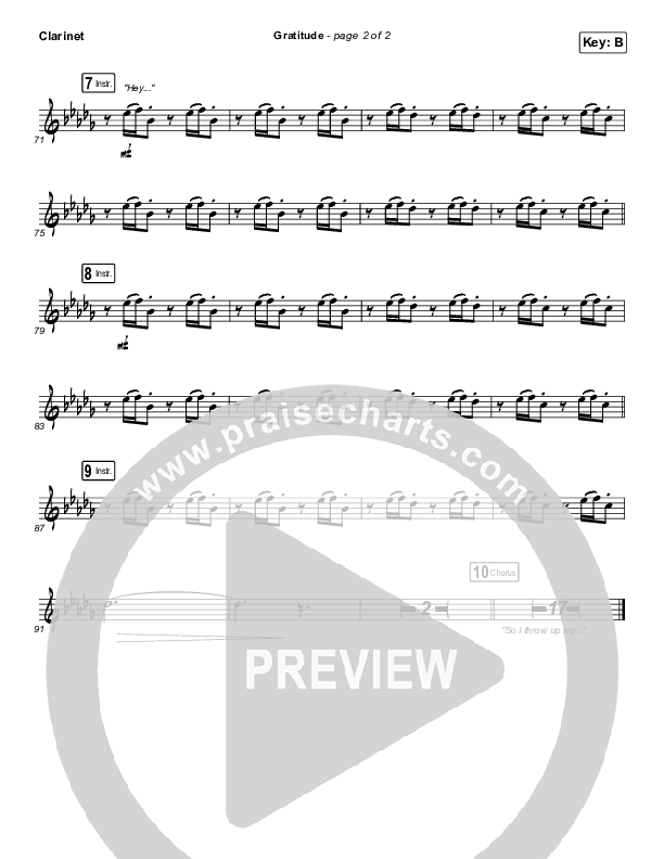 Gratitude Clarinet 1,2 (Brandon Lake)