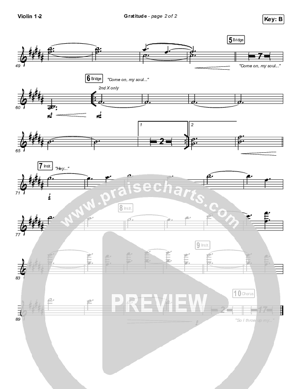 Gratitude Violin 1,2 (Brandon Lake)