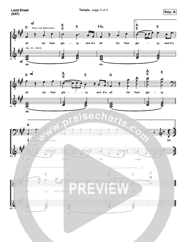 Temple Lead Sheet (SAT) (Brandon Lake)