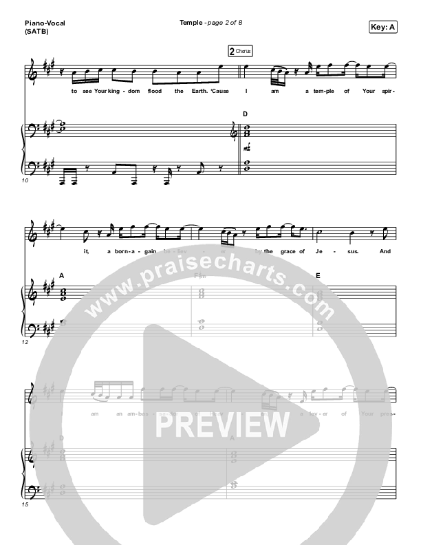 Temple Piano/Vocal Pack (Brandon Lake)