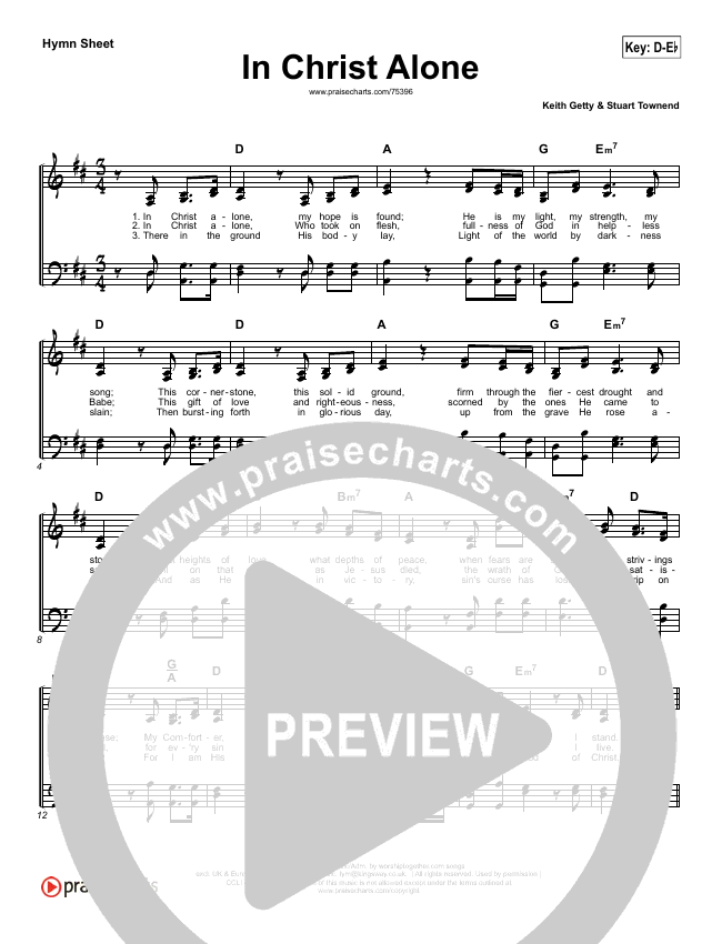 In Christ Alone Hymn Sheet (Keith &amp; Kristyn Getty) - PraiseCharts