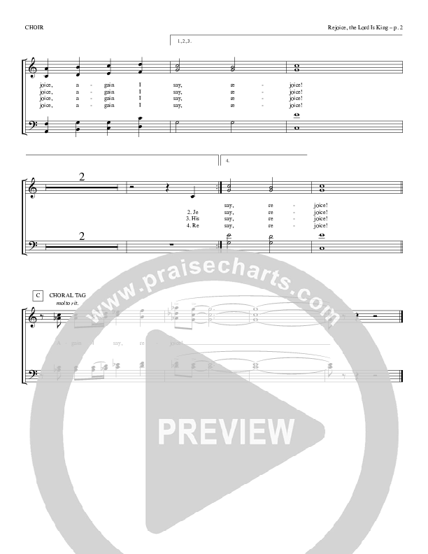 Rejoice The Lord Is King Choir Sheet (Todd Billingsley)