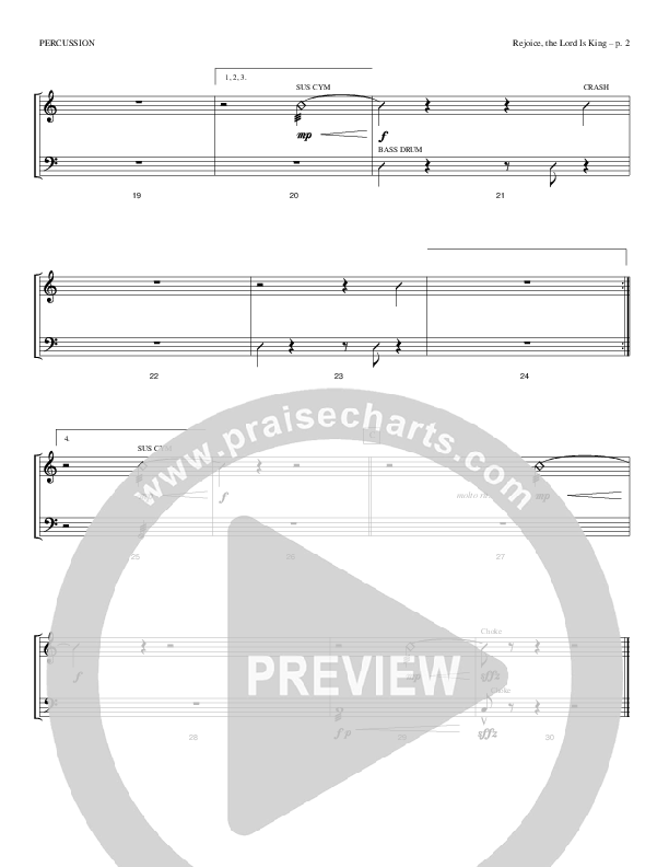 Rejoice The Lord Is King Percussion (Todd Billingsley)