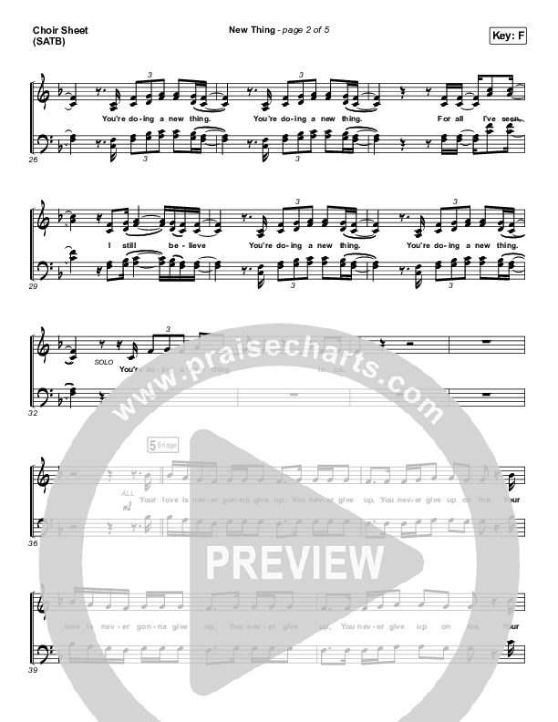 New Thing (Live) Choir Vocals (SATB) (Hillsong Young & Free)