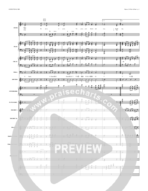 Rejoice Ye Pure In Heart Conductor's Score (Todd Billingsley)