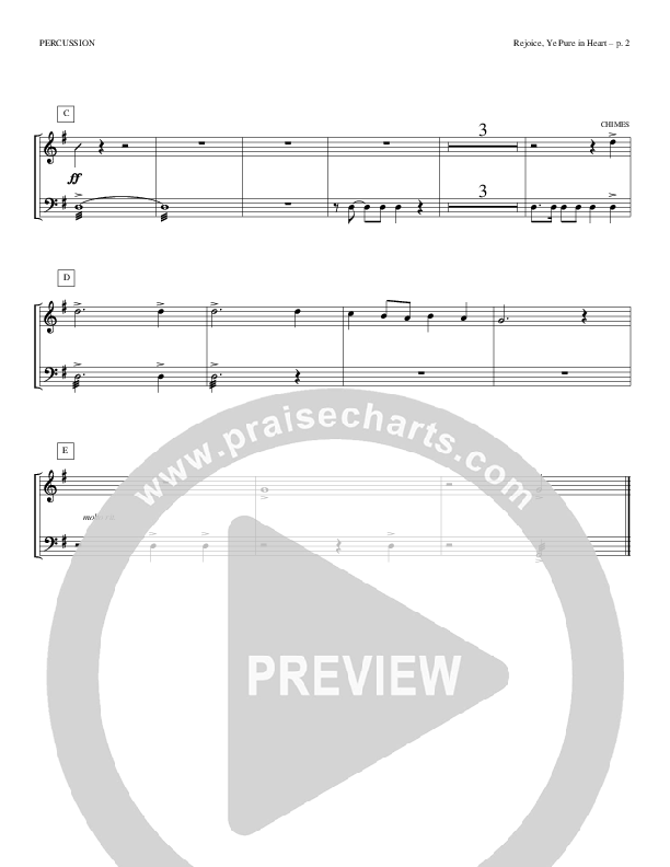 Rejoice Ye Pure In Heart Percussion (Todd Billingsley)