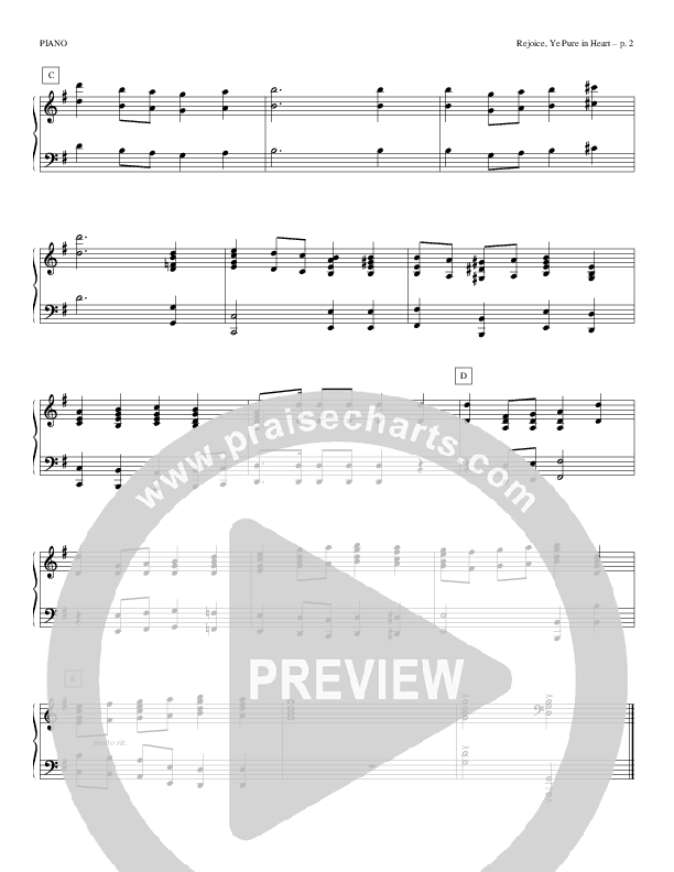 Rejoice Ye Pure In Heart Piano Sheet (Todd Billingsley)