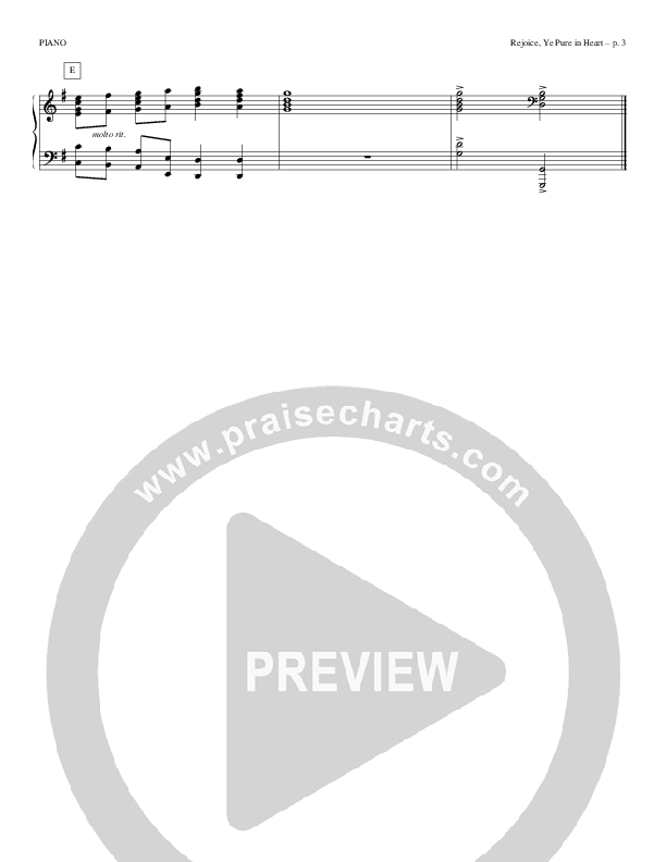 Rejoice Ye Pure In Heart Piano Sheet (Todd Billingsley)