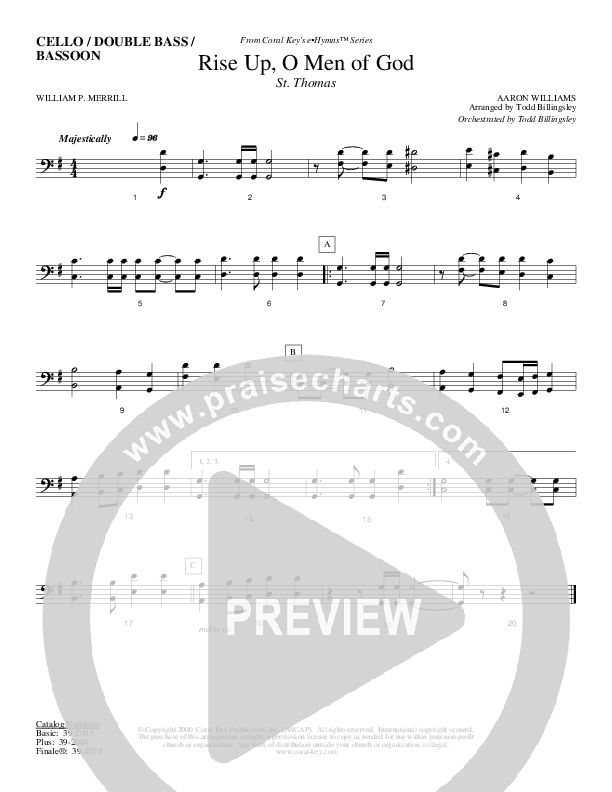 Rise Up O Men Of God Cello (Todd Billingsley)