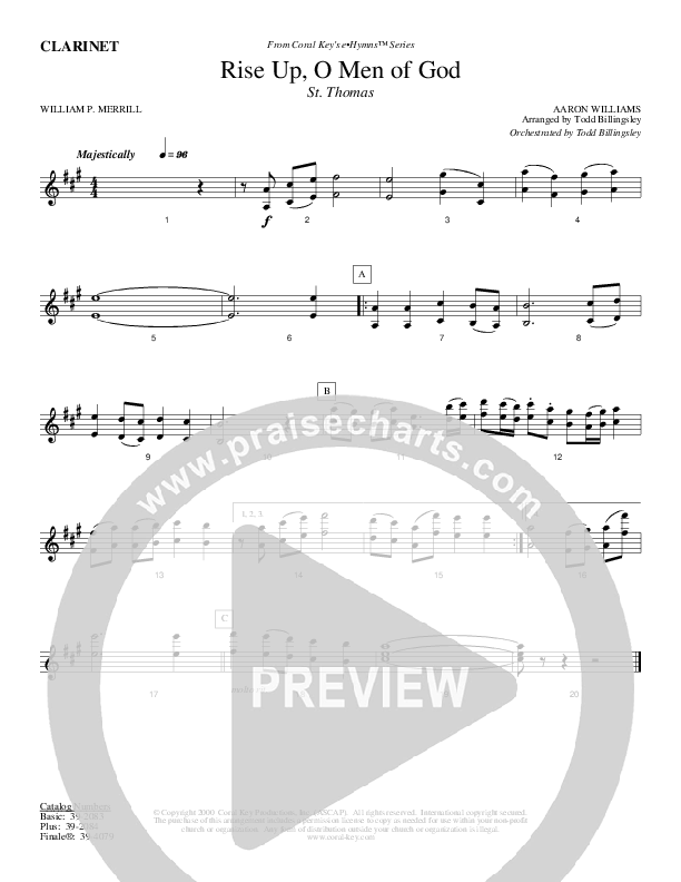 Rise Up O Men Of God Clarinet (Todd Billingsley)