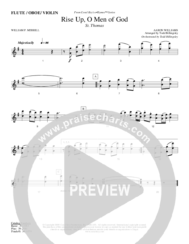 Rise Up O Men Of God Flute (Todd Billingsley)