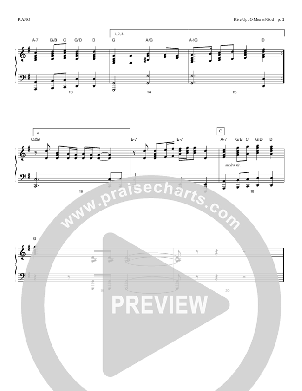 Rise Up O Men Of God Piano Sheet (Todd Billingsley)