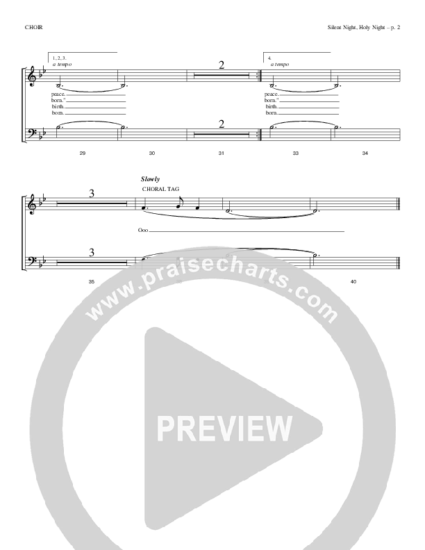 Silent Night Holy Night Choir Sheet (Todd Billingsley)