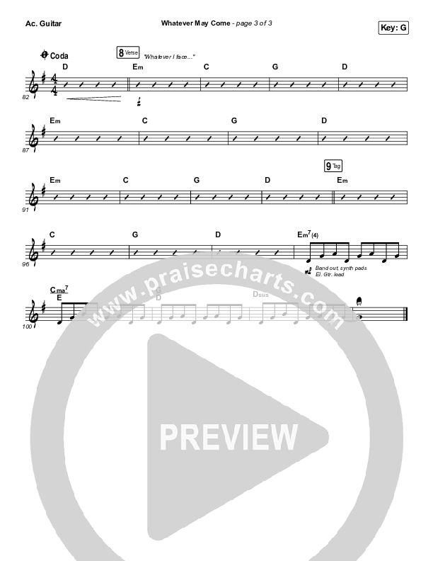 Whatever May Come Acoustic Guitar (Jeremy Camp / Adrienne Camp)