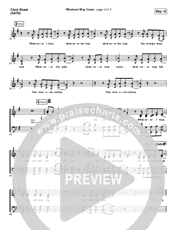 Whatever May Come Choir Sheet (SATB) (Jeremy Camp / Adrienne Camp)