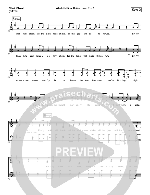 Whatever May Come Choir Vocals (SATB) (Jeremy Camp / Adrienne Camp)