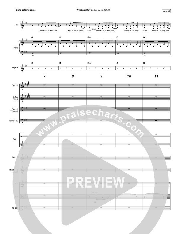 Whatever May Come Conductor's Score (Jeremy Camp / Adrienne Camp)