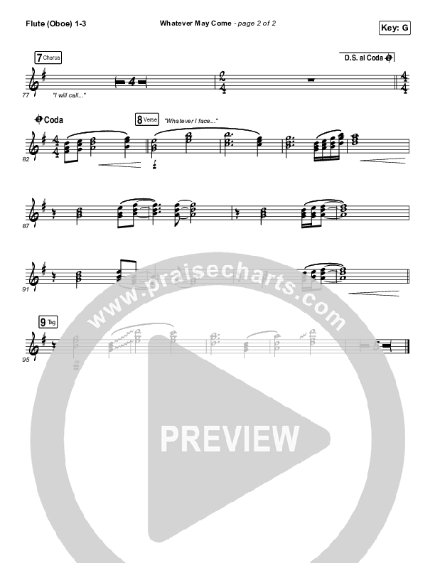 Whatever May Come Flute/Oboe 1/2/3 (Jeremy Camp / Adrienne Camp)