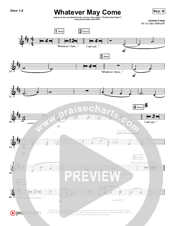 Whatever May Come Brass Pack (Jeremy Camp / Adrienne Camp)