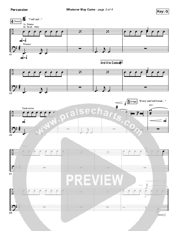 Whatever May Come Percussion (Jeremy Camp / Adrienne Camp)