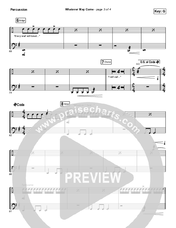 Whatever May Come Percussion (Jeremy Camp / Adrienne Camp)