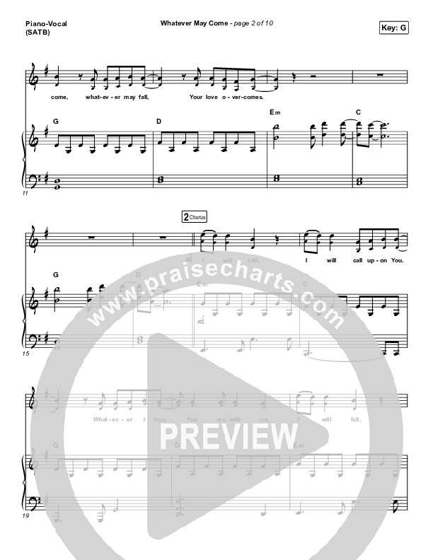 Whatever May Come Piano/Vocal (SATB) (Jeremy Camp / Adrienne Camp)