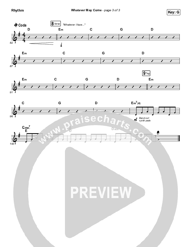 Whatever May Come Rhythm Chart (Jeremy Camp / Adrienne Camp)